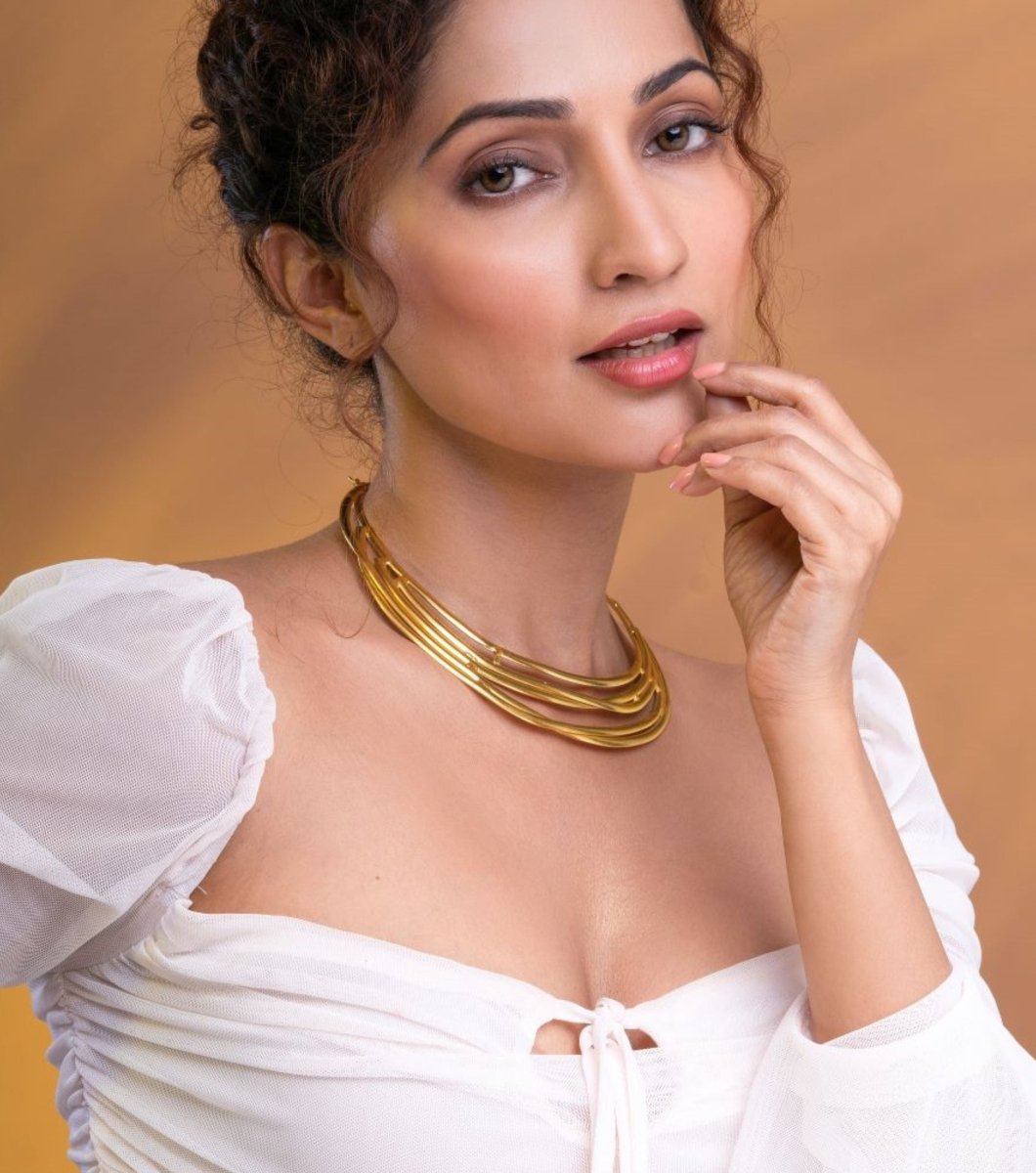 Bold Brass statement Necklace - Jiaarajewellery
