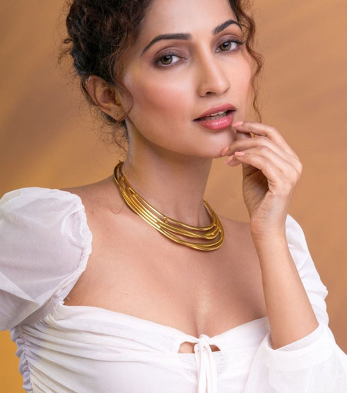 Bold Brass statement Necklace - Jiaarajewellery