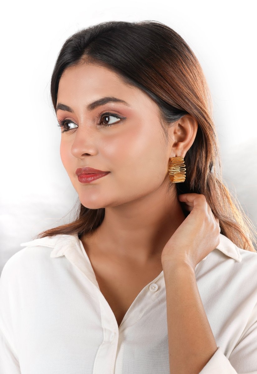 Bold Gold Spiral Hoop Earrings - Jiaarajewellery