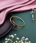 Brass Shiva Damru Cuff Bracelet - Gold - Jiaarajewellery