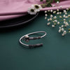 Brass Shiva Damru Cuff Bracelet-Silver