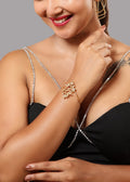 Clustered leaf sleek cuff bracelet - Jiaarajewellery