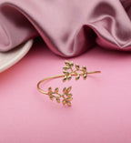 Clustered leaf sleek cuff bracelet - Jiaarajewellery