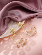 Clustered Pearl Double Hoop Earrings - Jiaarajewellery