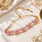 Handcrafted Pink Stone Choker Necklace