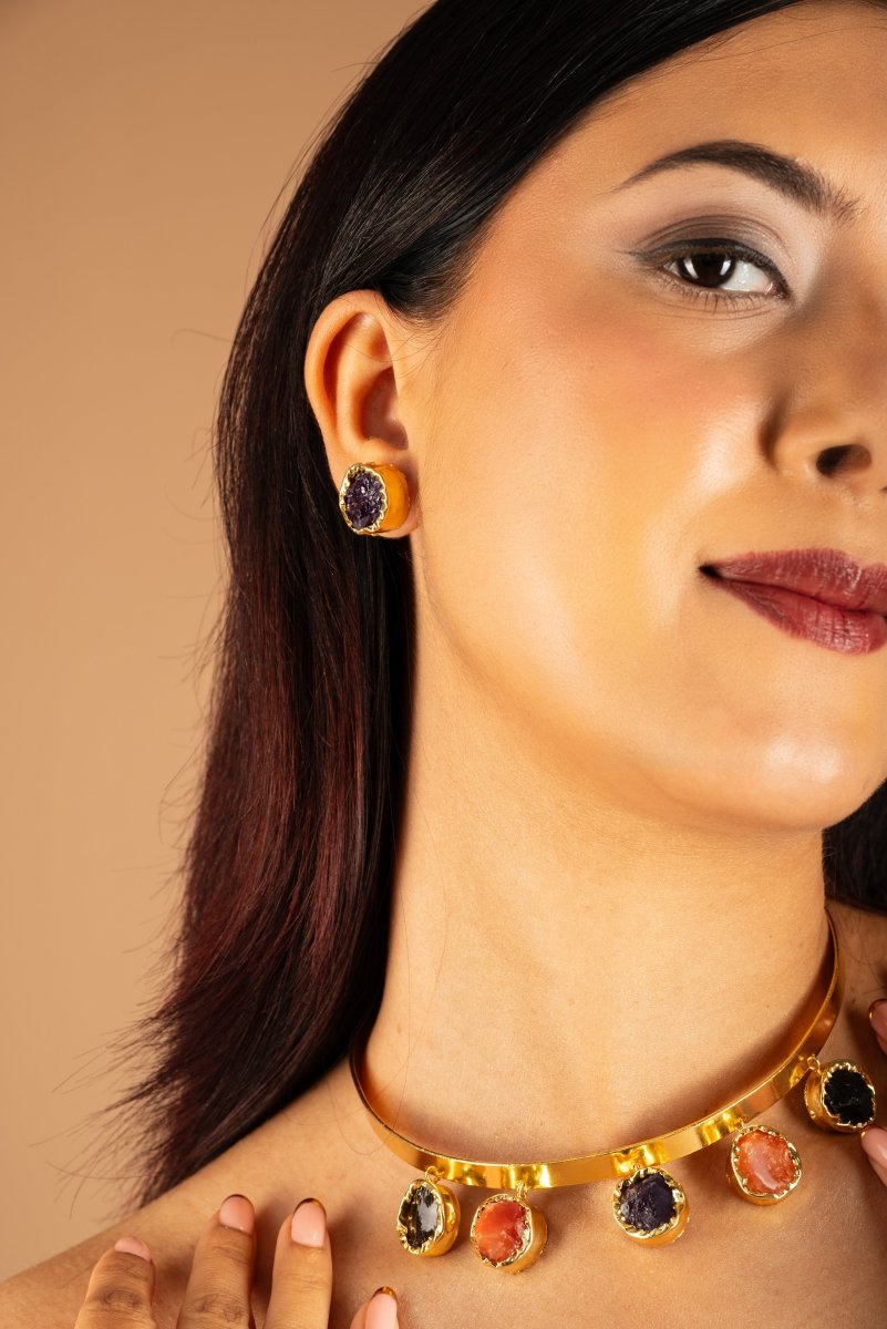 Earthborn Elegance Multicolor Choker Necklace - Jiaarajewellery