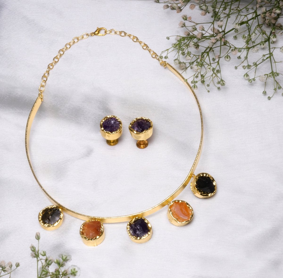 Earthborn Elegance Multicolor Choker Necklace - Jiaarajewellery
