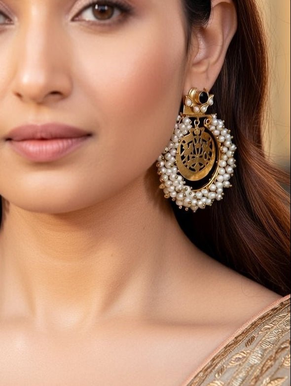Earthsong Clustered pearls Earrings - Jiaarajewellery