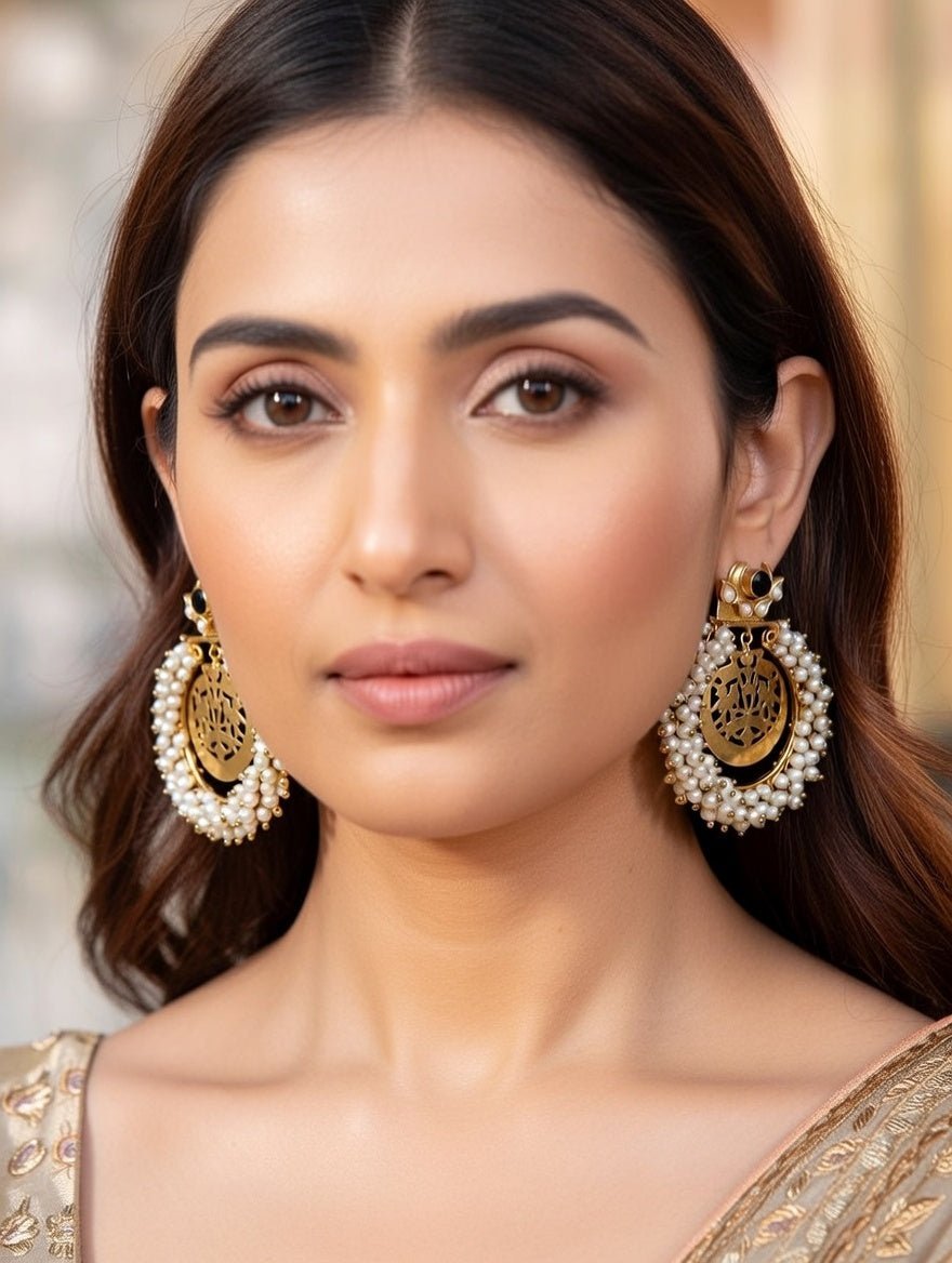 Earthsong Clustered pearls Earrings - Jiaarajewellery