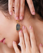 Eccentric Labradorite Stone Drop Earrings - Jiaarajewellery