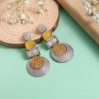 Embellished Two Tone Antique design Oxidised Earrings - Jiaarajewellery