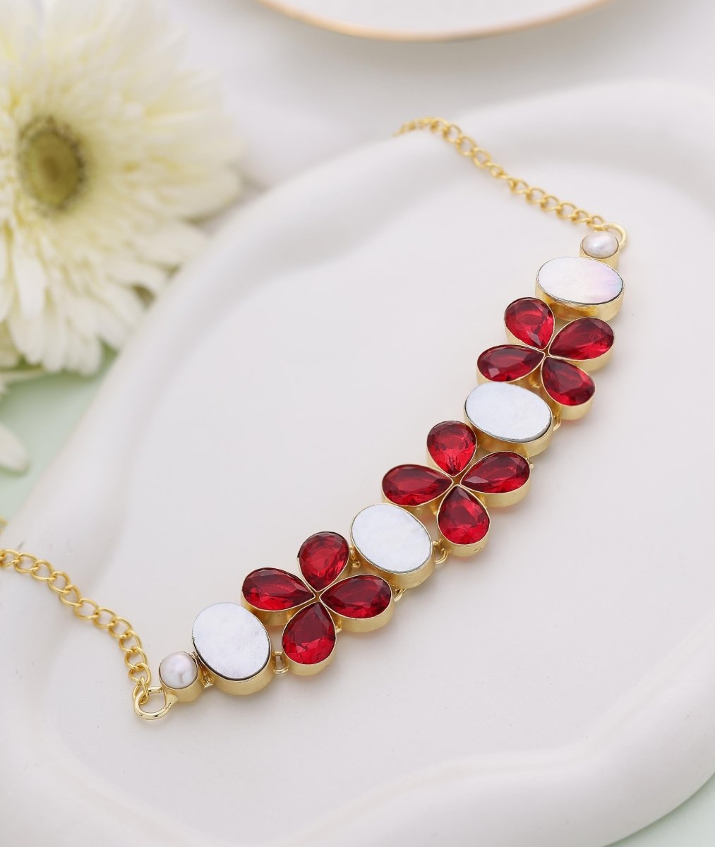 Gemstone glow Choker Necklace - Jiaarajewellery