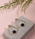 Glossy Stone Triangle Earrings - B - Jiaarajewellery
