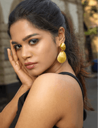 Gold Tone Textured Shell Earrings - Jiaarajewellery