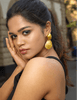 Gold Tone Textured Shell Earrings