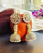 Golden Elegance Jhumka - Jiaarajewellery
