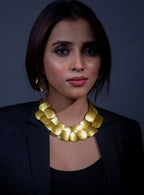 Golden Gleam Double Layer Brass Necklace - Jiaarajewellery