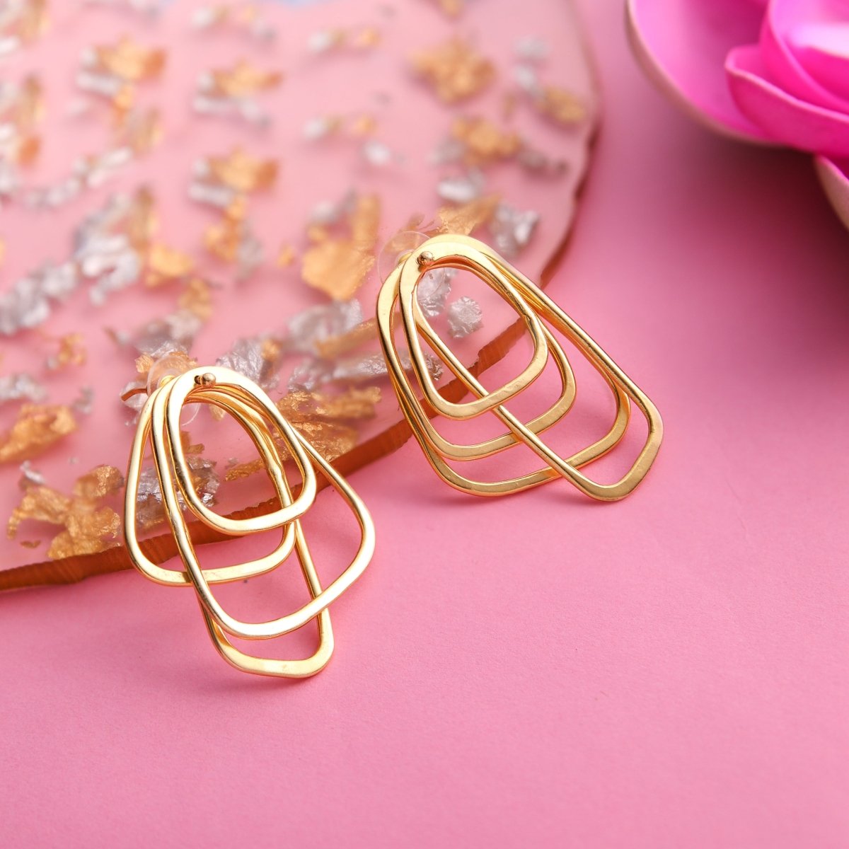 Hammered 4 Layer entangled hoop Earrings - Jiaarajewellery