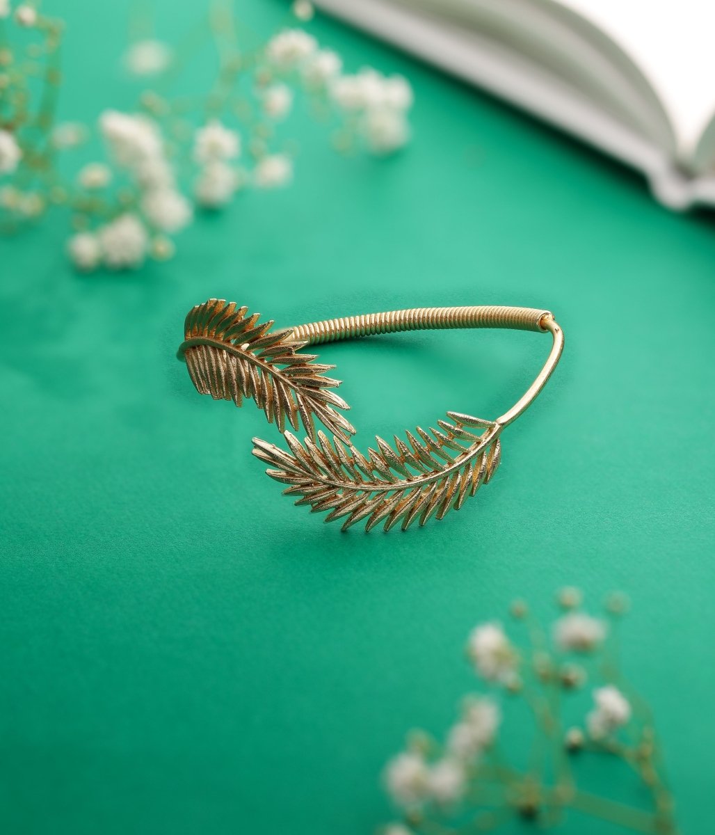 Hammered Leaf cuff bracelet - Jiaarajewellery