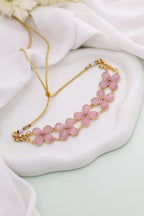 Handcrafted Choker with Pink Stones. - Jiaarajewellery