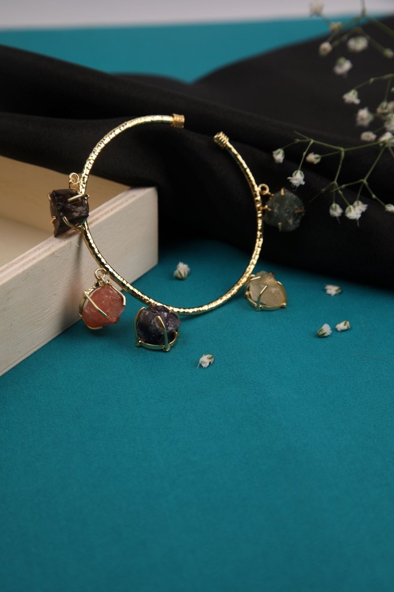 Hanging Stones Sleek Cuff Bracelet - Jiaarajewellery