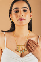 Jiaara 5 drop Natural Stone Necklace Set - Jiaarajewellery