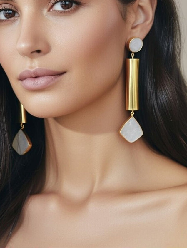 MOP long Drop Earrings - Jiaarajewellery