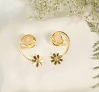 MOP - Stone Spiral Earrings - Pink - Jiaarajewellery