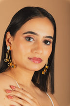 MOP with Tri Stone drop Earrings - O - Jiaarajewellery