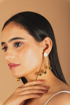MOP with Tri Stone drop Earrings - O - Jiaarajewellery