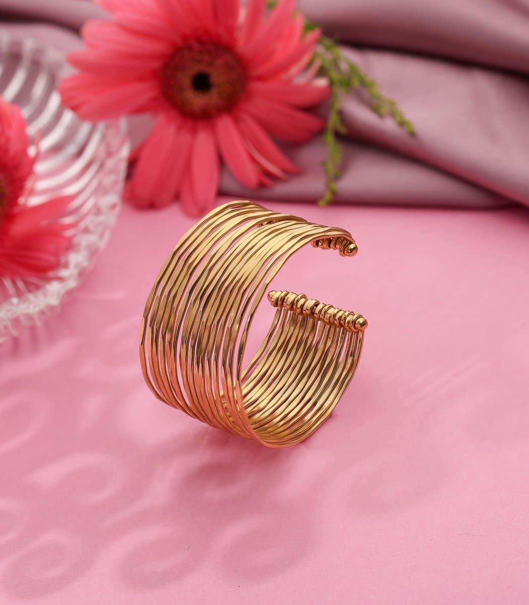 Multi - bangles hammered cuff bracelet - Jiaarajewellery