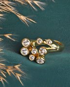 Multi Crystals Geometric Diamond Ring - Jiaarajewellery