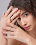 Multi Crystals Geometric Ring - Jiaarajewellery