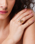 Multi Crystals Geometric Ring - Jiaarajewellery