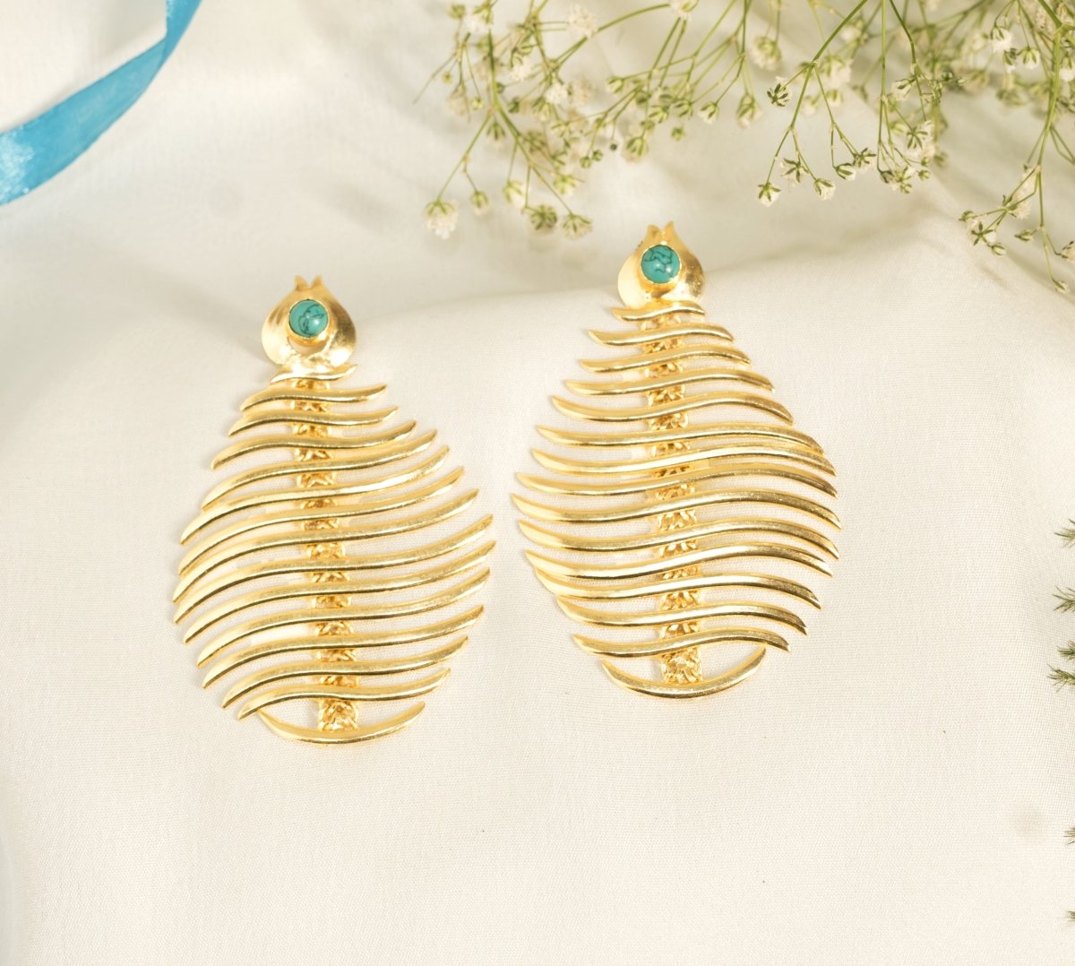 Multi - lined fish Earrings - Jiaarajewellery