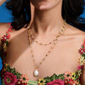 Pearl and Tourmaline Double Layer Bead Necklace - Jiaarajewellery