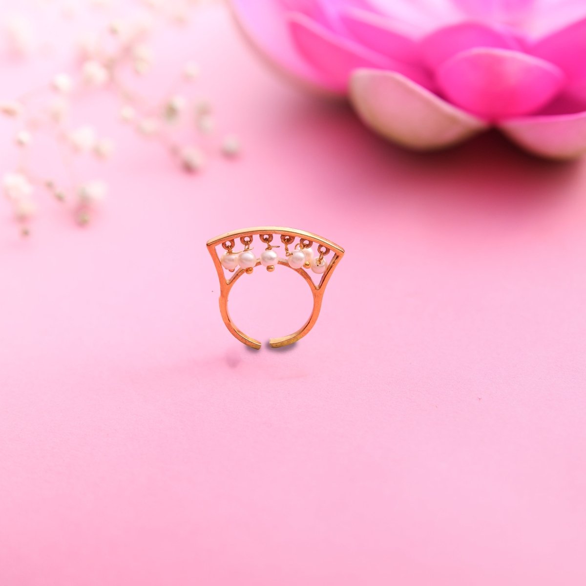 Pearl Drop Crown Ring - Jiaarajewellery