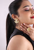 Pearl Studded Textured Bow Earrings