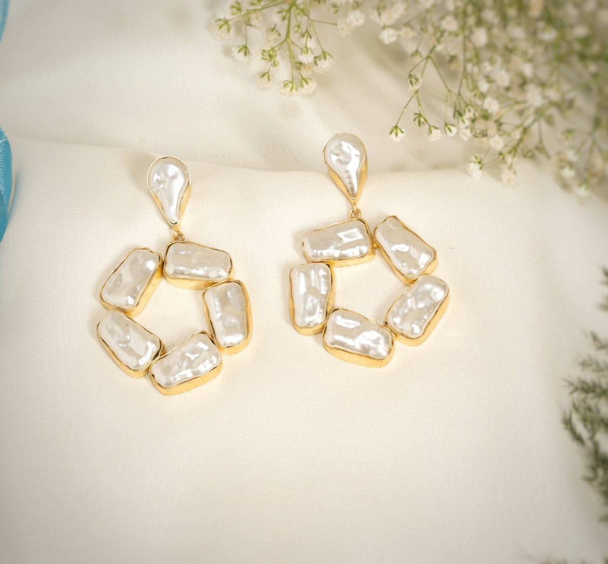Penta Baroque Moonlight Earrings - Jiaarajewellery