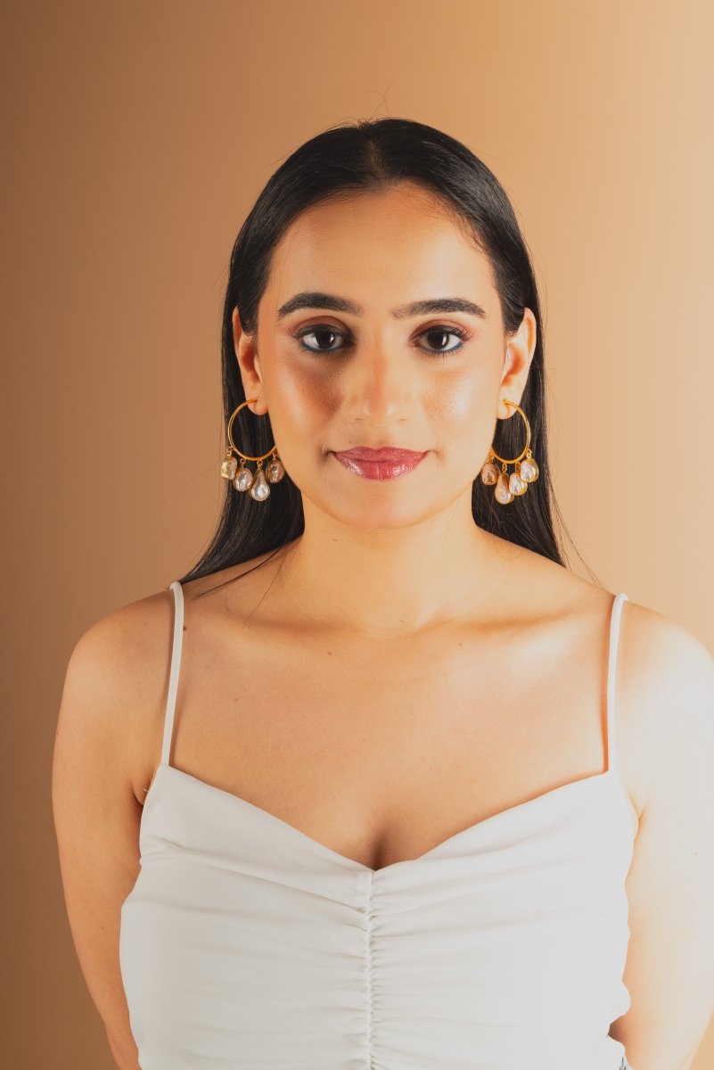 Penta Baroque Shimmery Earrings - Jiaarajewellery