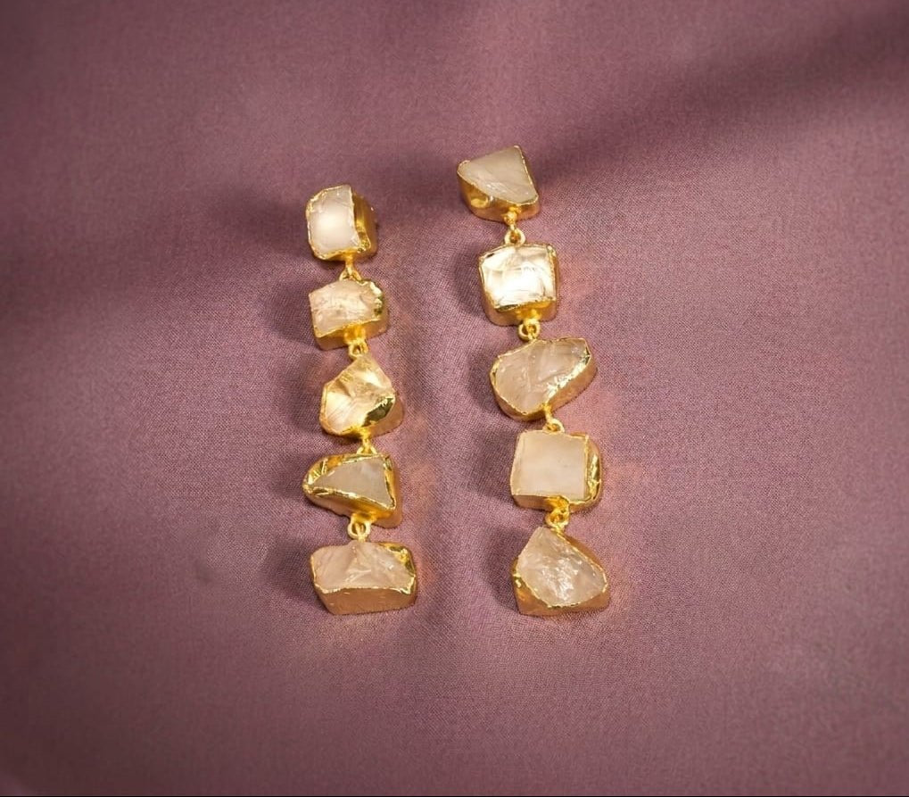 Penta Stone Asymmetric Earrings - Jiaarajewellery