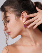 Pentagon Ruby Mohave Drop Earrings - Jiaarajewellery