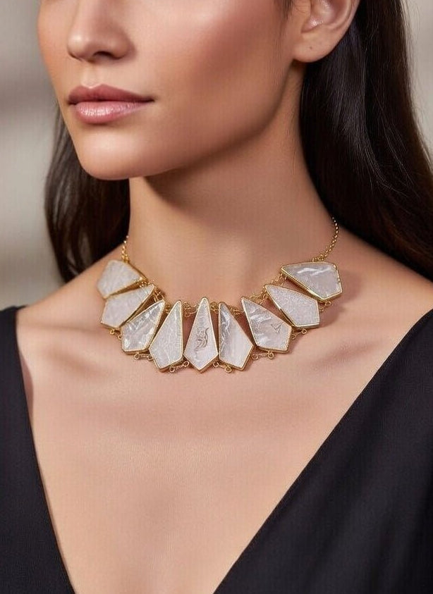 Pentagon Stones Choker Necklace - Jiaarajewellery