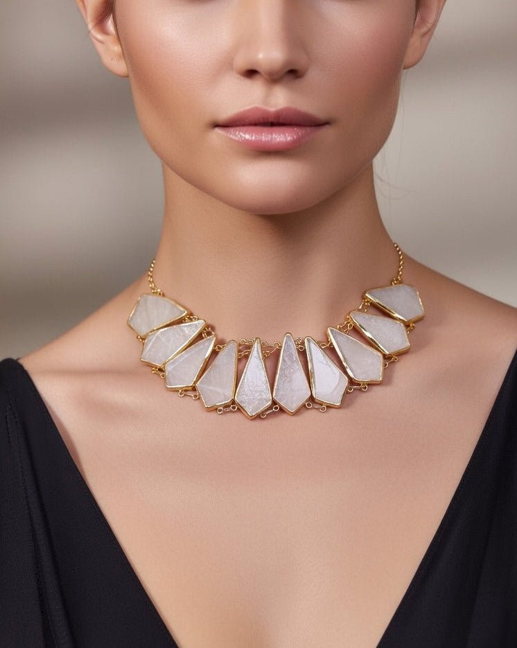 Pentagon Stones Choker Necklace - Jiaarajewellery