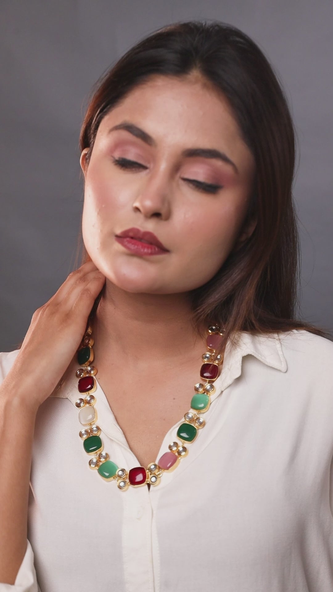 Crystal Cascade Necklace Set