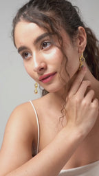Cascading Trinity Rose Quartz Earrings - Drop & Dangle