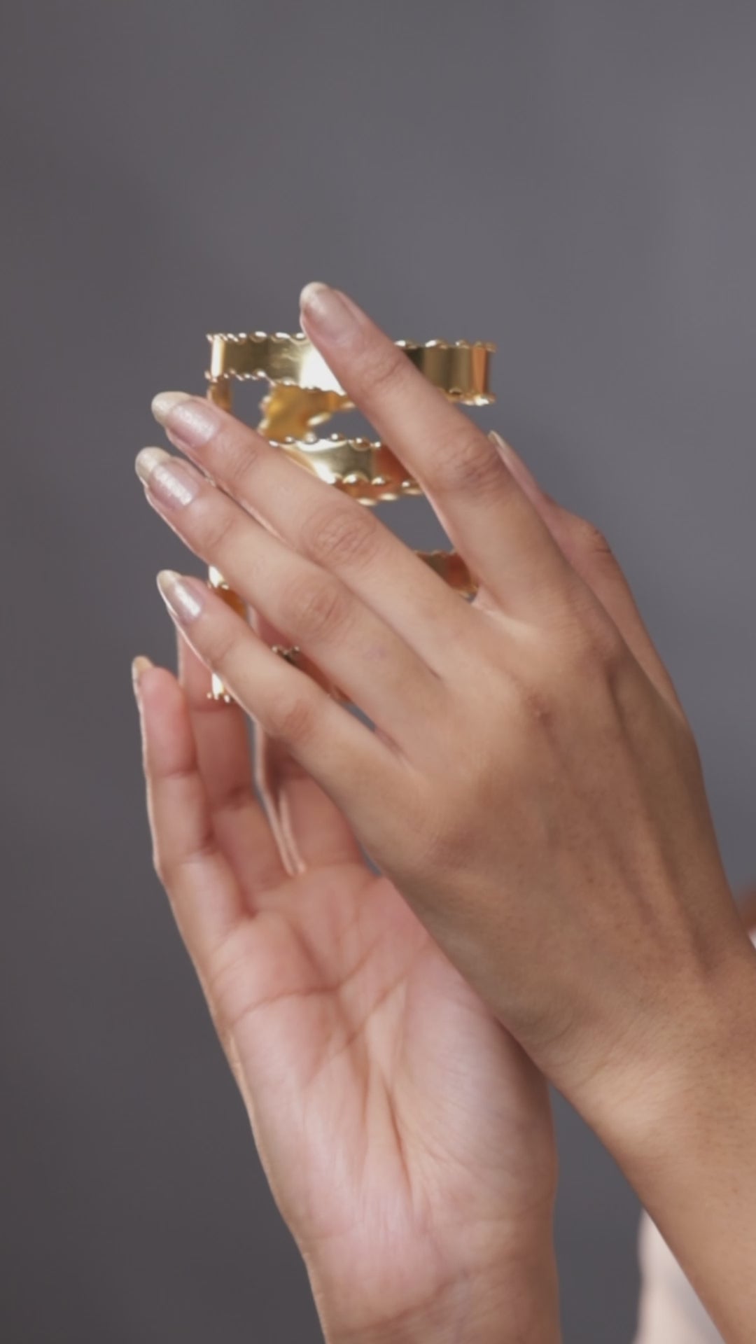 Spiral long shimmery handcuff bracelet