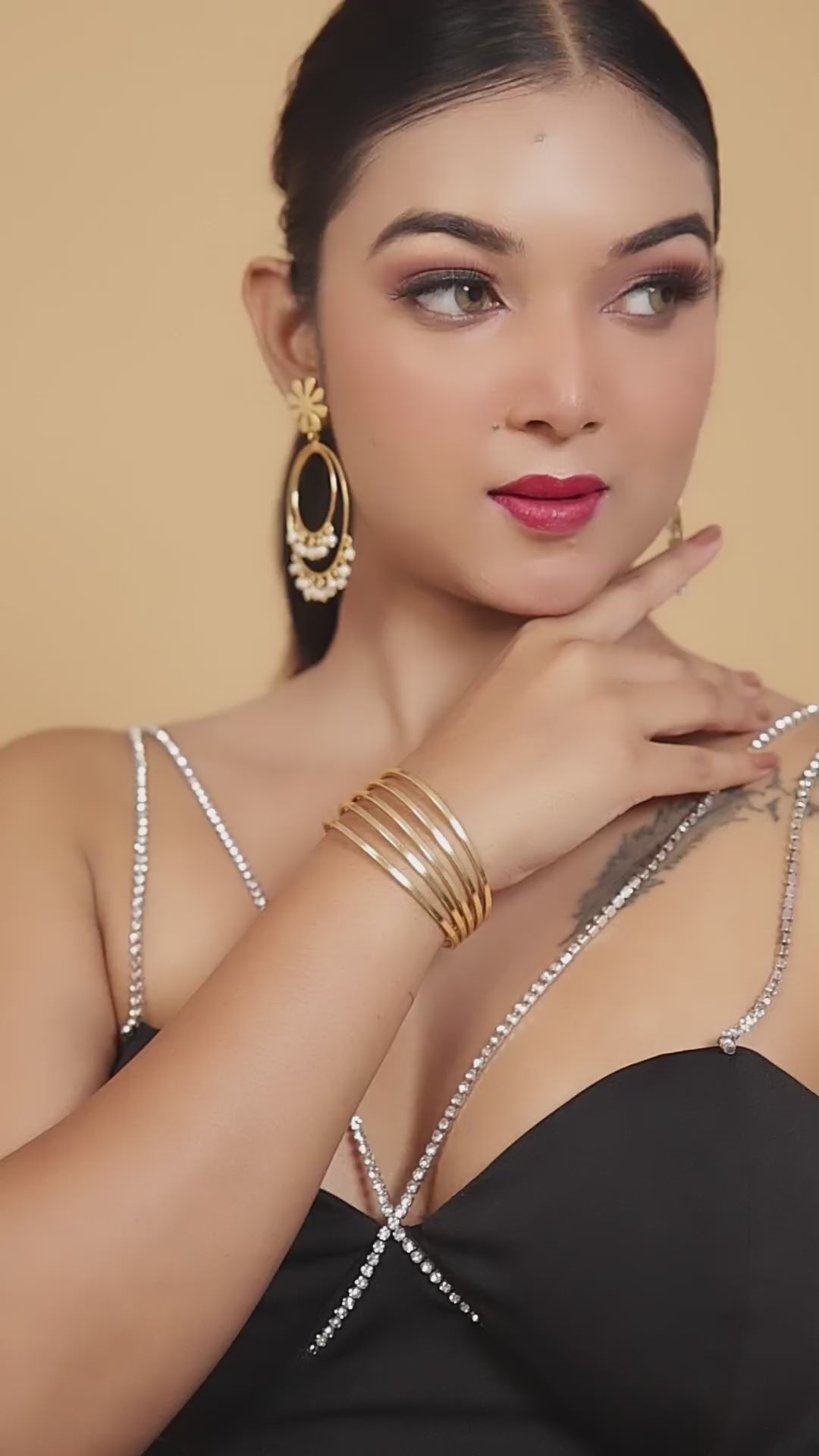 5 bangles brass cuff bracelet