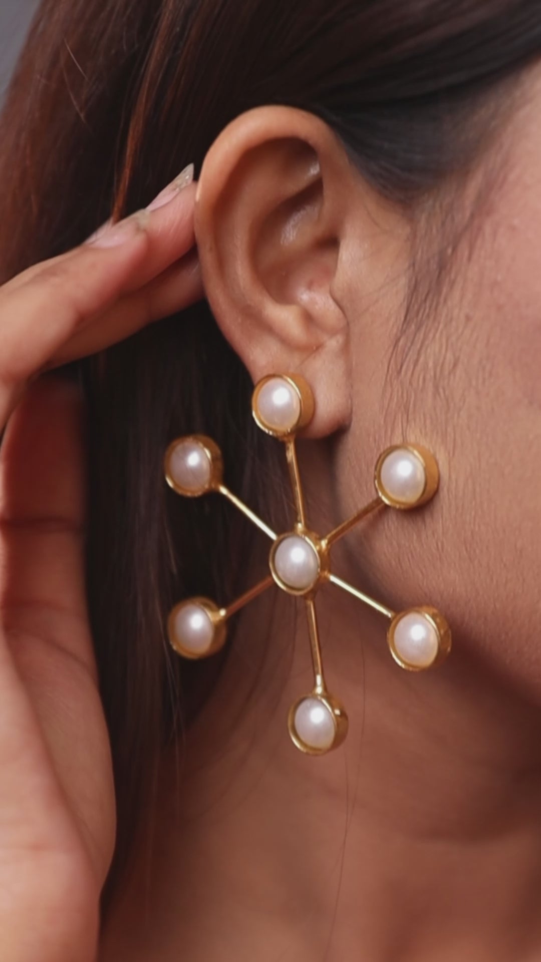 Artisan-crafted Sun stone Floral Earrings-white