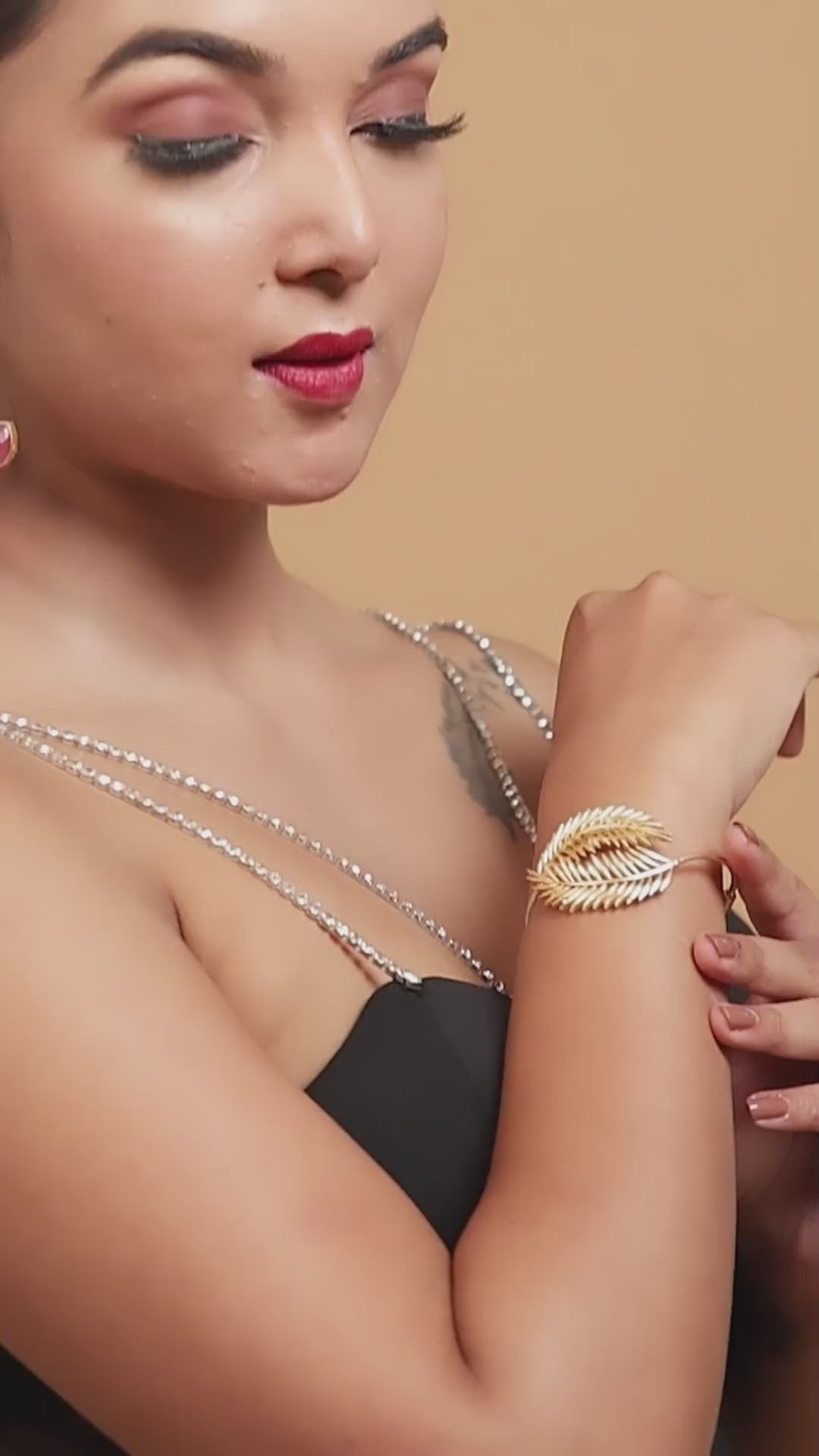 Hammered Leaf cuff bracelet